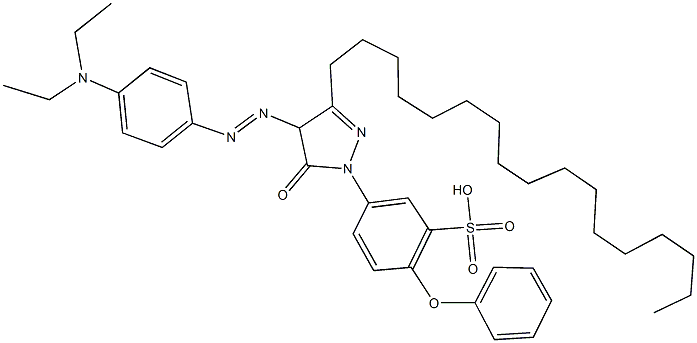 5-(4-{[4-(diethylamino)phenyl]diazenyl}-3-heptadecyl-5-oxo-4,5-dihydro-1H-pyrazol-1-yl)-2-phenoxybenzenesulfonic acid Structure