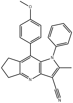 8-(4-methoxyphenyl)-2-methyl-1-phenyl-1,5,6,7-tetrahydrocyclopenta[b]pyrrolo[2,3-e]pyridine-3-carbonitrile 구조식 이미지