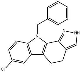 10-benzyl-7-chloro-2,4,5,10-tetrahydropyrazolo[3,4-a]carbazole 구조식 이미지