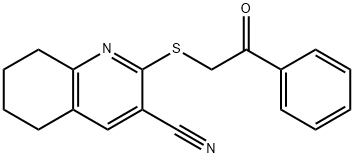 2-[(2-oxo-2-phenylethyl)sulfanyl]-5,6,7,8-tetrahydro-3-quinolinecarbonitrile 구조식 이미지