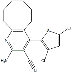 2-amino-4-(3,5-dichloro-2-thienyl)-5,6,7,8,9,10-hexahydrocycloocta[b]pyridine-3-carbonitrile 구조식 이미지