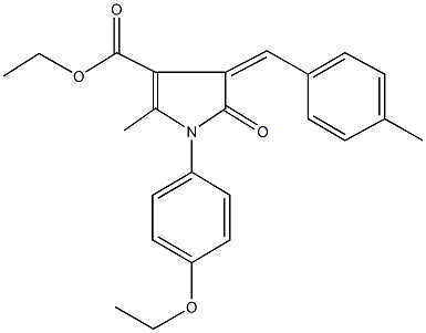 ethyl 1-(4-ethoxyphenyl)-2-methyl-4-(4-methylbenzylidene)-5-oxo-4,5-dihydro-1H-pyrrole-3-carboxylate 구조식 이미지
