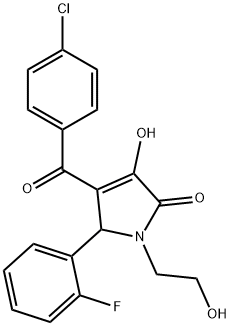 4-(4-chlorobenzoyl)-5-(2-fluorophenyl)-3-hydroxy-1-(2-hydroxyethyl)-1,5-dihydro-2H-pyrrol-2-one 구조식 이미지