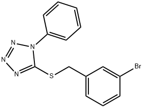 3-bromobenzyl 1-phenyl-1H-tetraazol-5-yl sulfide Structure