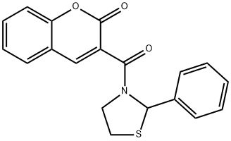 3-[(2-phenyl-1,3-thiazolidin-3-yl)carbonyl]-2H-chromen-2-one Structure