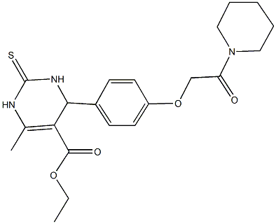 ethyl 6-methyl-4-{4-[2-oxo-2-(1-piperidinyl)ethoxy]phenyl}-2-thioxo-1,2,3,4-tetrahydro-5-pyrimidinecarboxylate 구조식 이미지