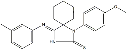 1-(4-methoxyphenyl)-4-[(3-methylphenyl)imino]-1,3-diazaspiro[4.5]decane-2-thione 구조식 이미지