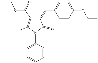 ethyl 4-(4-ethoxybenzylidene)-2-methyl-5-oxo-1-phenyl-4,5-dihydro-1H-pyrrole-3-carboxylate 구조식 이미지