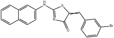 5-(3-bromobenzylidene)-2-(2-naphthylimino)-1,3-thiazolidin-4-one Structure