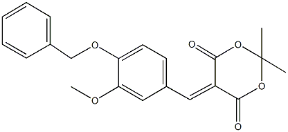 5-[4-(benzyloxy)-3-methoxybenzylidene]-2,2-dimethyl-1,3-dioxane-4,6-dione 구조식 이미지