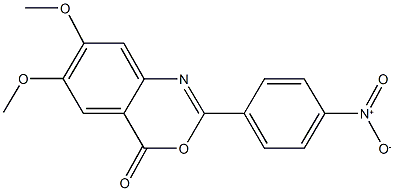 2-{4-nitrophenyl}-6,7-dimethoxy-4H-3,1-benzoxazin-4-one Structure