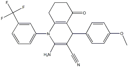 2-amino-4-(4-methoxyphenyl)-5-oxo-1-[3-(trifluoromethyl)phenyl]-1,4,5,6,7,8-hexahydro-3-quinolinecarbonitrile 구조식 이미지