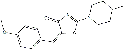 5-(4-methoxybenzylidene)-2-(4-methyl-1-piperidinyl)-1,3-thiazol-4(5H)-one 구조식 이미지