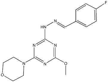 4-fluorobenzaldehyde [4-methoxy-6-(4-morpholinyl)-1,3,5-triazin-2-yl]hydrazone Structure