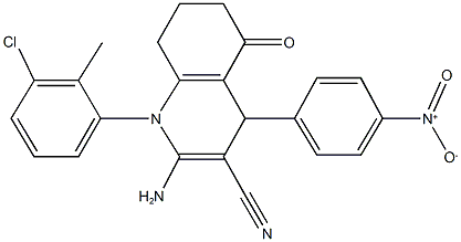 2-amino-1-(3-chloro-2-methylphenyl)-4-(4-nitrophenyl)-5-oxo-1,4,5,6,7,8-hexahydro-3-quinolinecarbonitrile 구조식 이미지