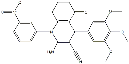 2-amino-1-{3-nitrophenyl}-5-oxo-4-(3,4,5-trimethoxyphenyl)-1,4,5,6,7,8-hexahydro-3-quinolinecarbonitrile 구조식 이미지