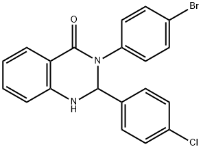 3-(4-bromophenyl)-2-(4-chlorophenyl)-2,3-dihydro-4(1H)-quinazolinone Structure