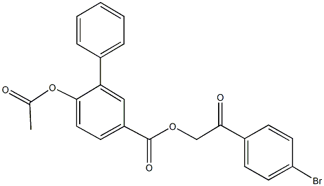 2-(4-bromophenyl)-2-oxoethyl 6-(acetyloxy)[1,1'-biphenyl]-3-carboxylate 구조식 이미지