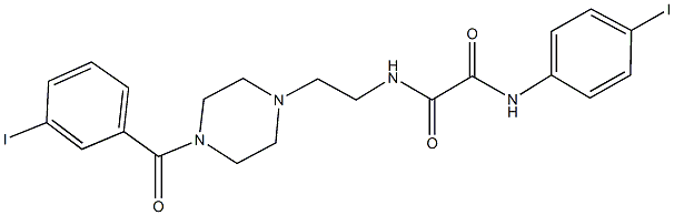 N~1~-{2-[4-(3-iodobenzoyl)-1-piperazinyl]ethyl}-N~2~-(4-iodophenyl)ethanediamide Structure