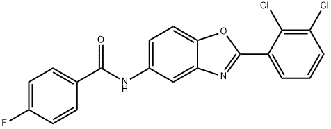 N-[2-(2,3-dichlorophenyl)-1,3-benzoxazol-5-yl]-4-fluorobenzamide 구조식 이미지