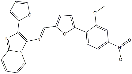 2-(2-furyl)-3-{[(5-{4-nitro-2-methoxyphenyl}-2-furyl)methylene]amino}imidazo[1,2-a]pyridine 구조식 이미지