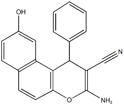 3-amino-9-hydroxy-1-phenyl-1H-benzo[f]chromene-2-carbonitrile Structure