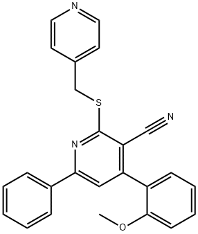 4-(2-methoxyphenyl)-6-phenyl-2-[(4-pyridinylmethyl)sulfanyl]nicotinonitrile Structure