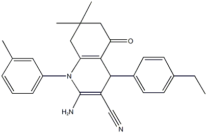 2-amino-4-(4-ethylphenyl)-7,7-dimethyl-1-(3-methylphenyl)-5-oxo-1,4,5,6,7,8-hexahydro-3-quinolinecarbonitrile 구조식 이미지