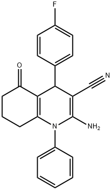 2-amino-4-(4-fluorophenyl)-5-oxo-1-phenyl-1,4,5,6,7,8-hexahydro-3-quinolinecarbonitrile 구조식 이미지