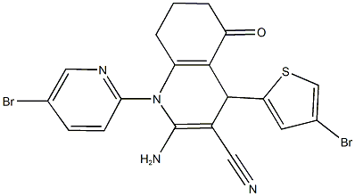 2-amino-1-(5-bromo-2-pyridinyl)-4-(4-bromo-2-thienyl)-5-oxo-1,4,5,6,7,8-hexahydro-3-quinolinecarbonitrile 구조식 이미지