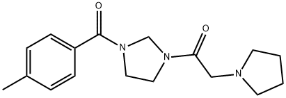 1-(4-methylbenzoyl)-3-(1-pyrrolidinylacetyl)imidazolidine Structure