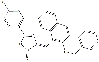 4-{[2-(benzyloxy)-1-naphthyl]methylene}-2-(4-chlorophenyl)-1,3-oxazol-5(4H)-one Structure