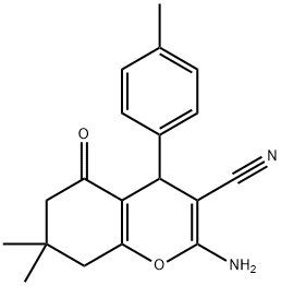 2-amino-7,7-dimethyl-4-(4-methylphenyl)-5-oxo-5,6,7,8-tetrahydro-4H-chromene-3-carbonitrile Structure