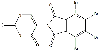 4,5,6,7-tetrabromo-2-(2,4-dioxo-1,2,3,4-tetrahydro-5-pyrimidinyl)-1H-isoindole-1,3(2H)-dione 구조식 이미지