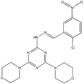 2-chloro-5-nitrobenzaldehyde [4,6-di(4-morpholinyl)-1,3,5-triazin-2-yl]hydrazone Structure