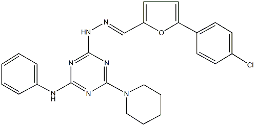 5-(4-chlorophenyl)-2-furaldehyde [4-anilino-6-(1-piperidinyl)-1,3,5-triazin-2-yl]hydrazone Structure