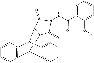 N-(16,18-dioxo-17-azapentacyclo[6.6.5.0~2,7~.0~9,14~.0~15,19~]nonadeca-2,4,6,9,11,13-hexaen-17-yl)-2-methoxybenzamide 구조식 이미지