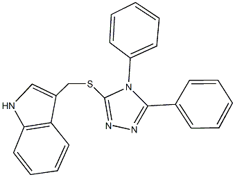 3-{[(4,5-diphenyl-4H-1,2,4-triazol-3-yl)sulfanyl]methyl}-1H-indole Structure