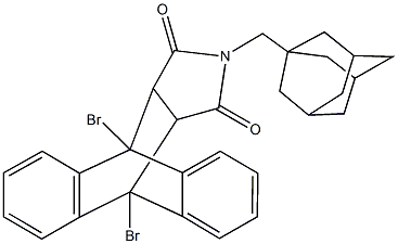 17-(1-adamantylmethyl)-1,8-dibromo-17-azapentacyclo[6.6.5.0~2,7~.0~9,14~.0~15,19~]nonadeca-2,4,6,9,11,13-hexaene-16,18-dione 구조식 이미지