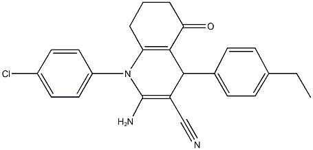 2-amino-1-(4-chlorophenyl)-4-(4-ethylphenyl)-5-oxo-1,4,5,6,7,8-hexahydro-3-quinolinecarbonitrile 구조식 이미지