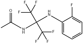 N-[2,2,2-trifluoro-1-(2-fluoroanilino)-1-(trifluoromethyl)ethyl]acetamide 구조식 이미지