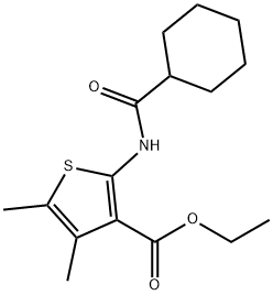 ethyl 2-[(cyclohexylcarbonyl)amino]-4,5-dimethyl-3-thiophenecarboxylate 구조식 이미지