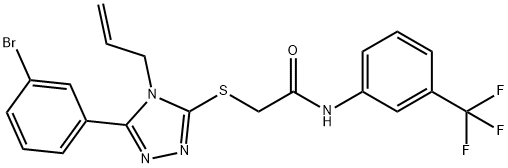 2-{[4-allyl-5-(3-bromophenyl)-4H-1,2,4-triazol-3-yl]sulfanyl}-N-[3-(trifluoromethyl)phenyl]acetamide 구조식 이미지