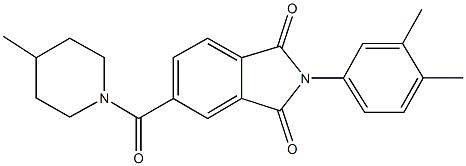 2-(3,4-dimethylphenyl)-5-[(4-methyl-1-piperidinyl)carbonyl]-1H-isoindole-1,3(2H)-dione Structure