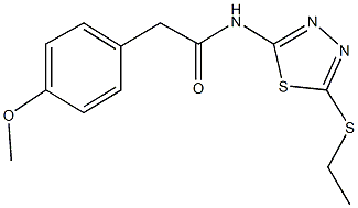 N-[5-(ethylsulfanyl)-1,3,4-thiadiazol-2-yl]-2-(4-methoxyphenyl)acetamide 구조식 이미지