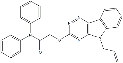 2-[(5-allyl-5H-[1,2,4]triazino[5,6-b]indol-3-yl)sulfanyl]-N,N-diphenylacetamide Structure