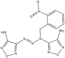 3-amino-4-(3-(4-amino-1,2,5-oxadiazol-3-yl)-1-{2-nitrobenzyl}-2-triazenyl)-1,2,5-oxadiazole 구조식 이미지