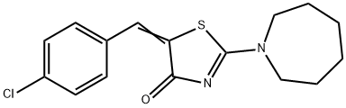 2-(1-azepanyl)-5-(4-chlorobenzylidene)-1,3-thiazol-4(5H)-one 구조식 이미지