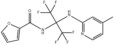 N-[2,2,2-trifluoro-1-[(4-methyl-2-pyridinyl)amino]-1-(trifluoromethyl)ethyl]-2-furamide 구조식 이미지