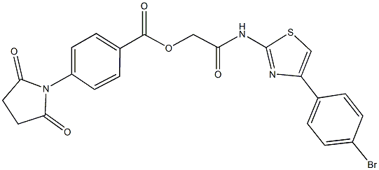 2-{[4-(4-bromophenyl)-1,3-thiazol-2-yl]amino}-2-oxoethyl 4-(2,5-dioxo-1-pyrrolidinyl)benzoate Structure